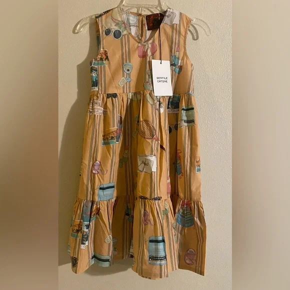GENTILE CATONE - Girl’s Frida Dress Travelling With Mum Orange - Size: 8.